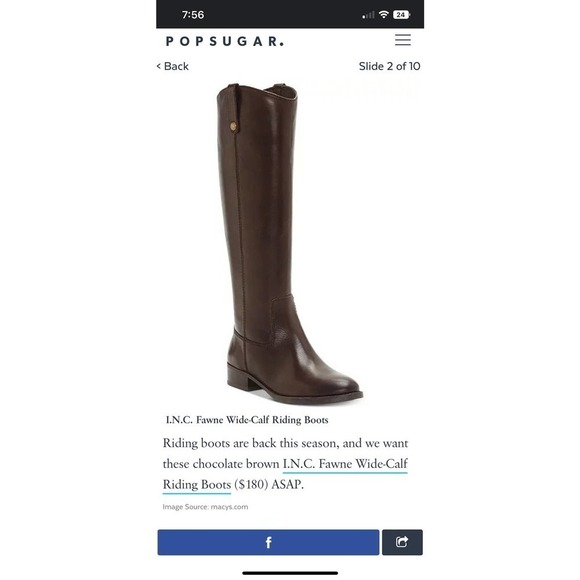 INC International Concepts Fawne Tall Leather Riding Boots Cognac Size 6.5 NWT - Picture 3 of 8